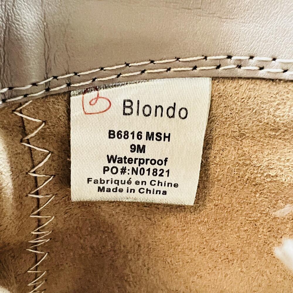 Blondo Boots Womens 9 Beige Suede Waterproof Ankle Wedge Buckle Strap Zip Shoes - Picture 9 of 11